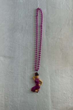 Vintage Shangri-La Pink Beaded Mardi Gras Style Necklace